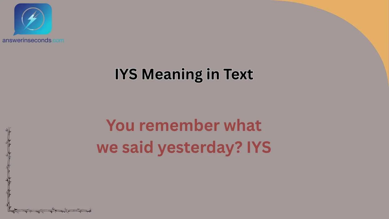 IYS Meaning in Text