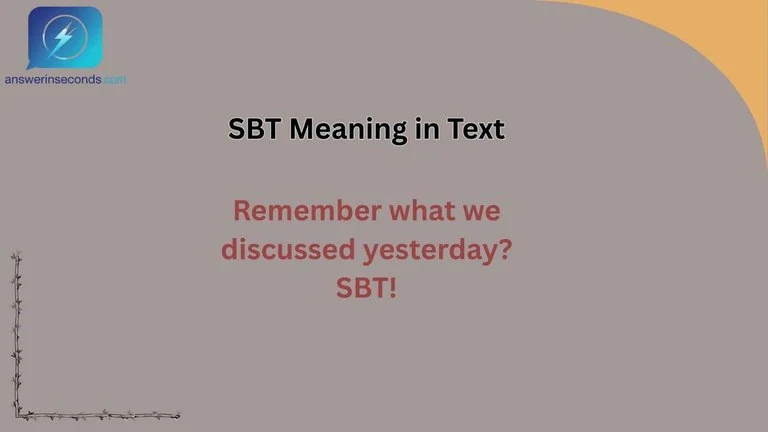 SBT Meaning in Text