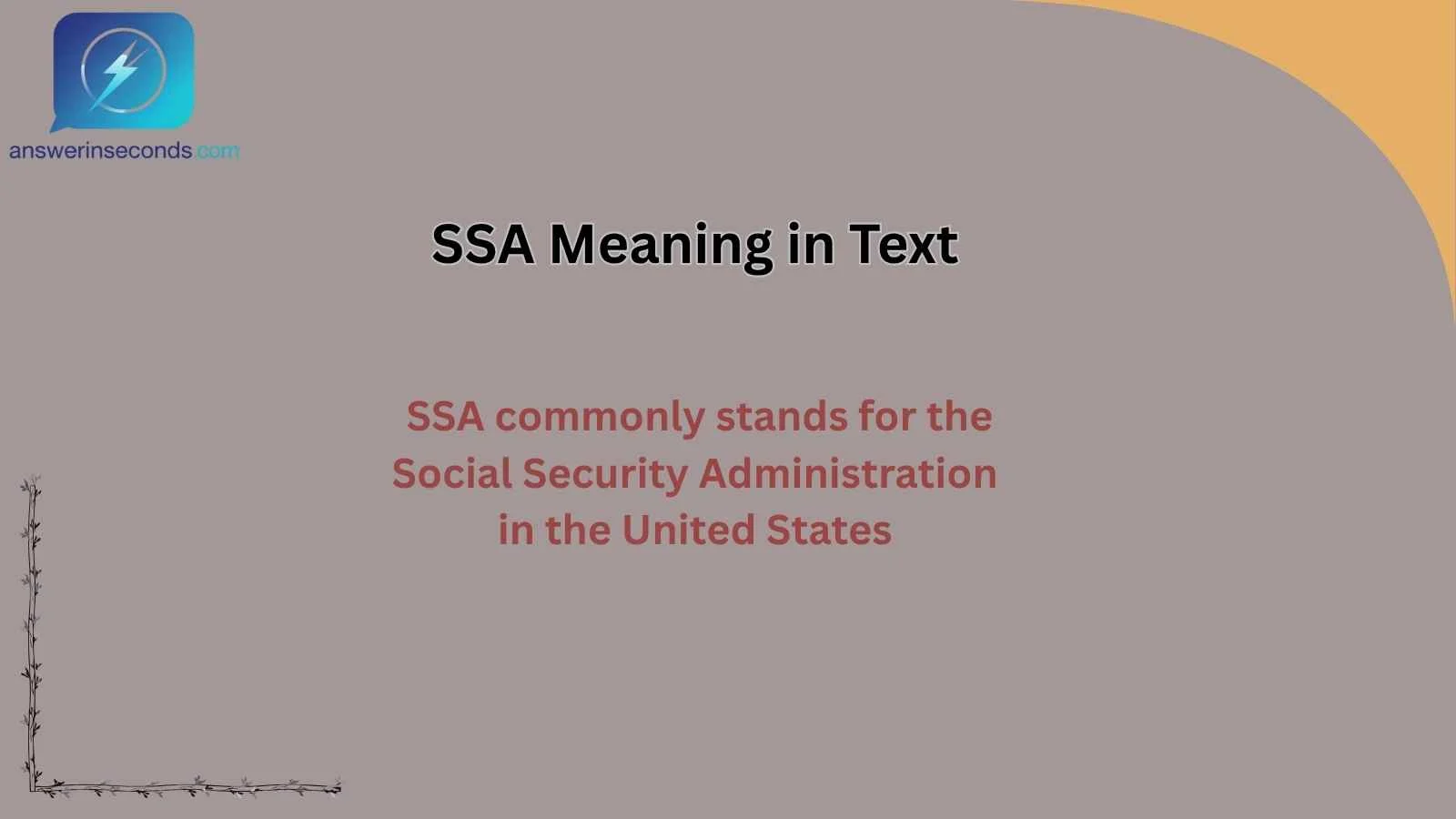 SSA Meaning in Text